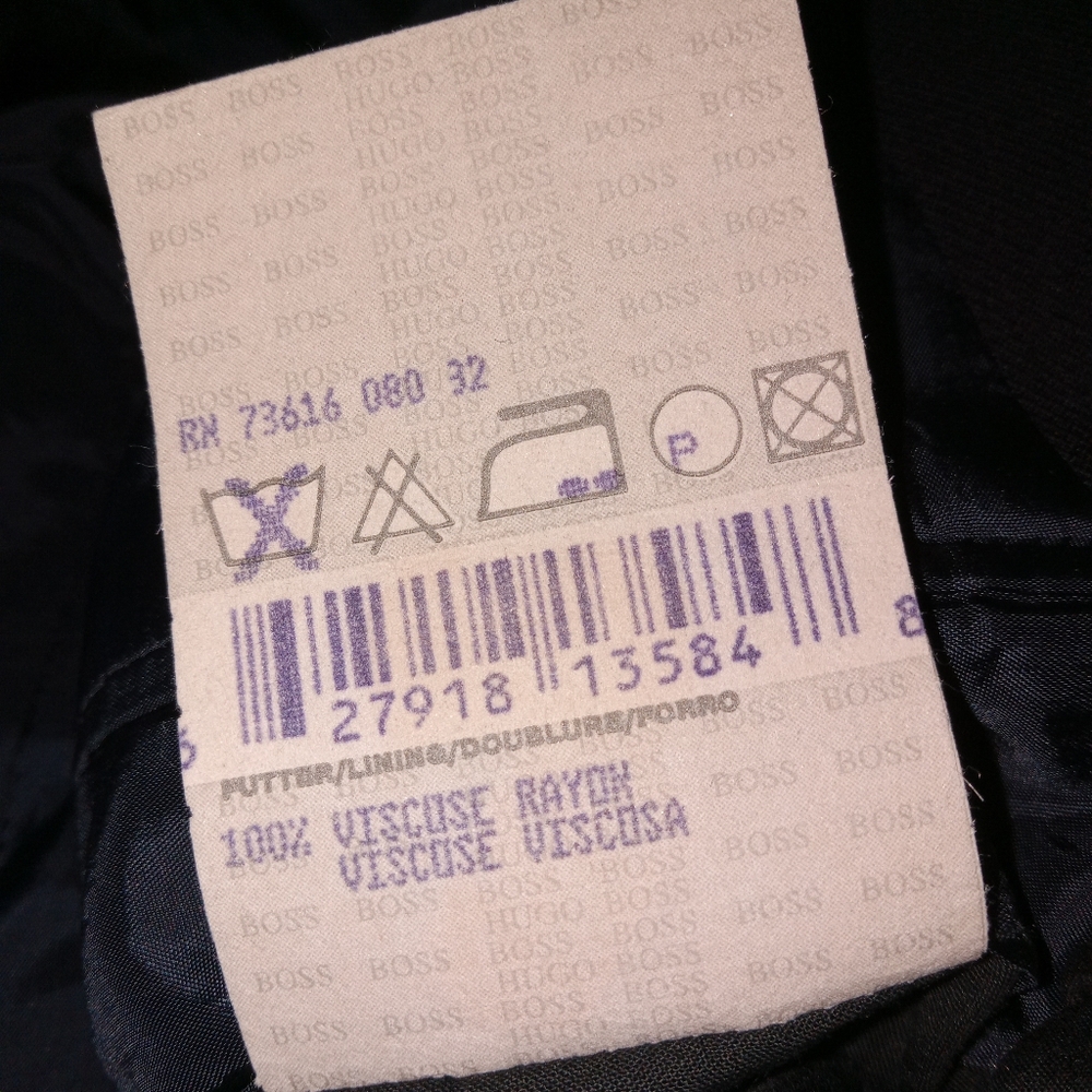 Nwot Hugo Boss Dark Navy Pure Virgin Wool.3 Button Blazer 44L - Picture 4 of 12